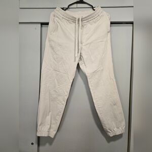 Uniqlo Off White Canvas Jogger Pants